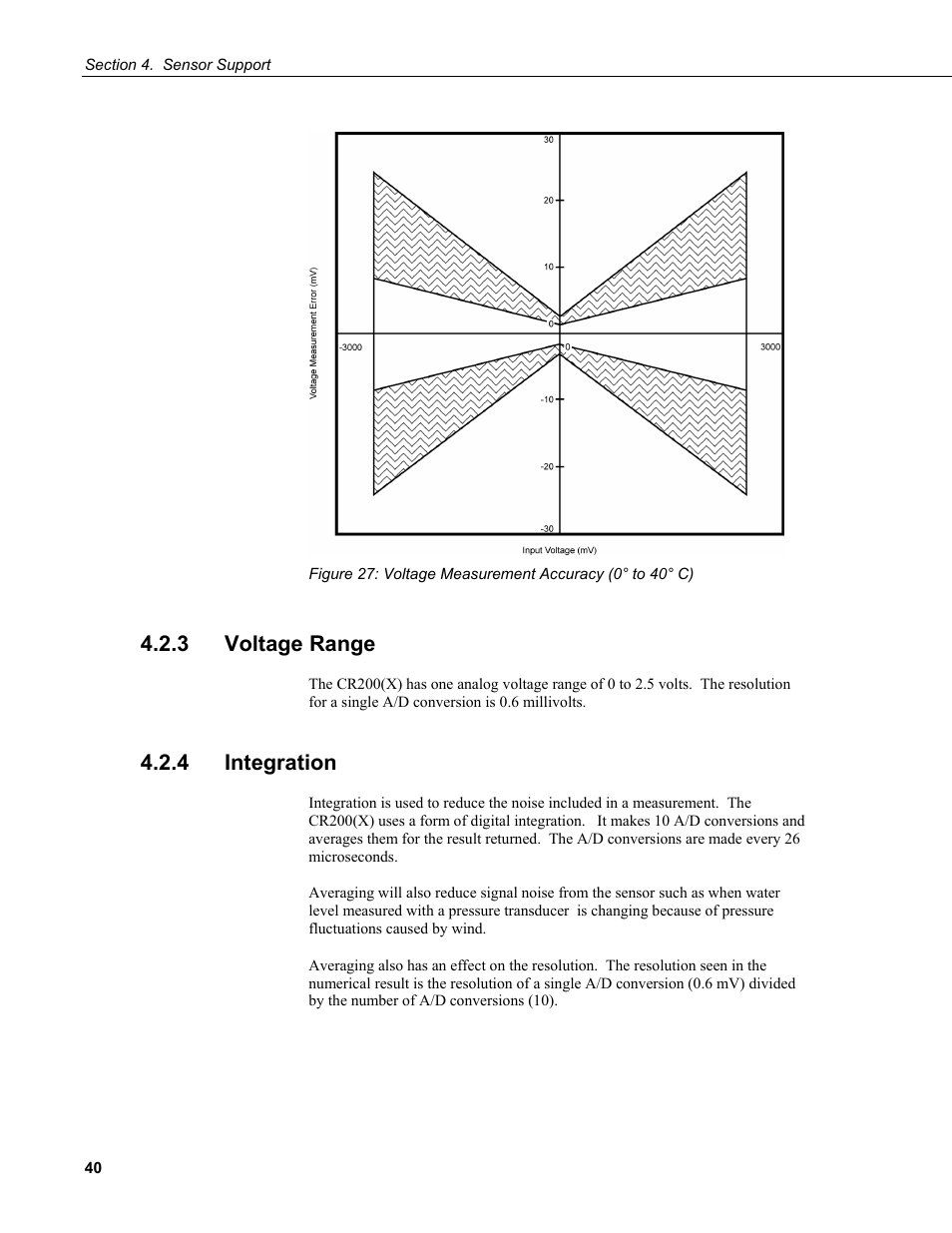 3 voltage range, 4 integration | Campbell Scientific CR200/CR200X-series Dataloggers User Manual | Page 52 / 208