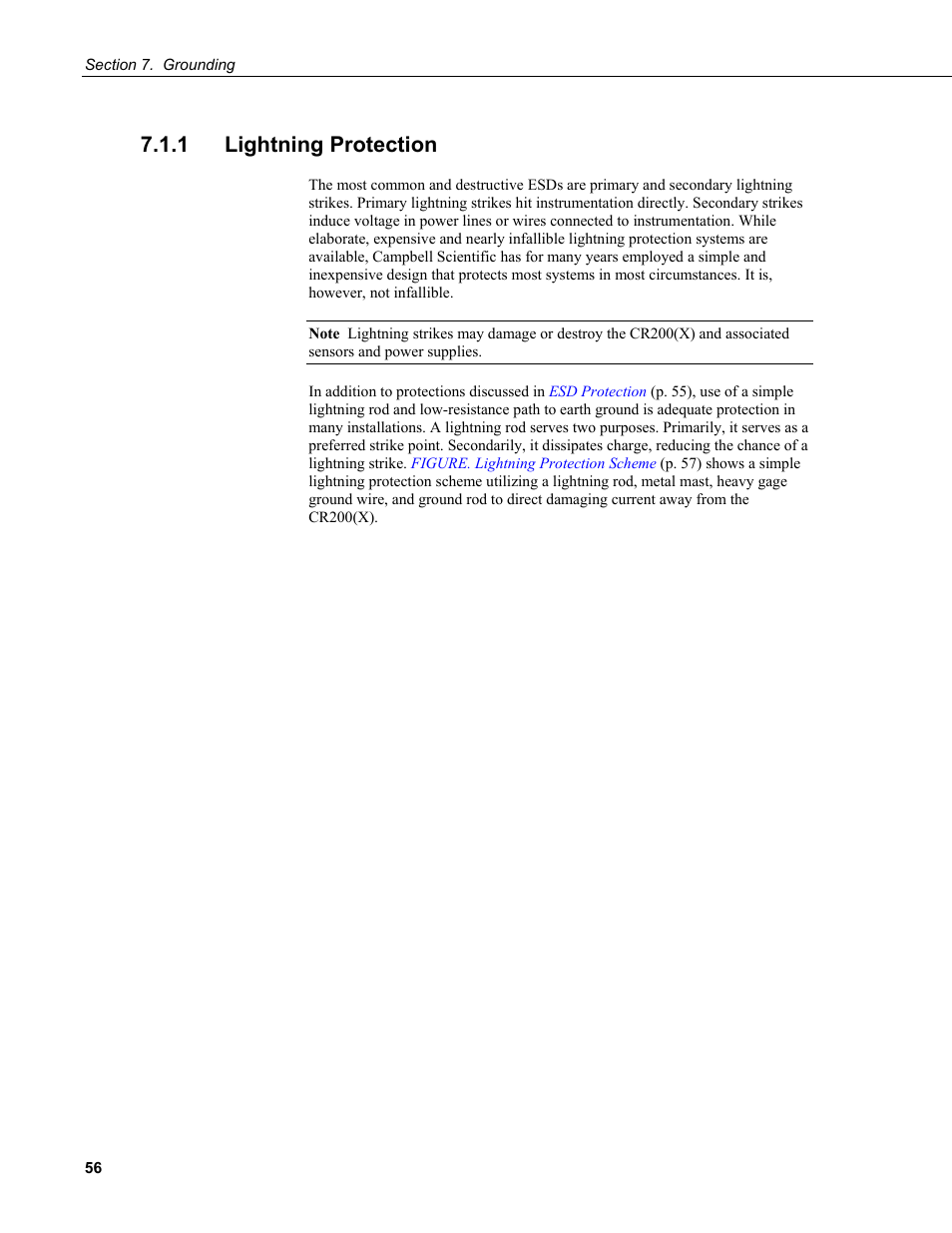 1 lightning protection | Campbell Scientific CR200/CR200X-series Dataloggers User Manual | Page 68 / 208