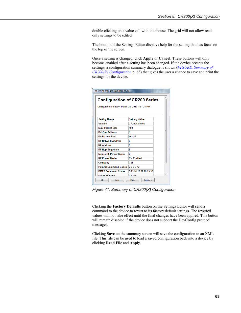 Figure 41: summary of cr200(x) configuration | Campbell Scientific CR200/CR200X-series Dataloggers User Manual | Page 75 / 208