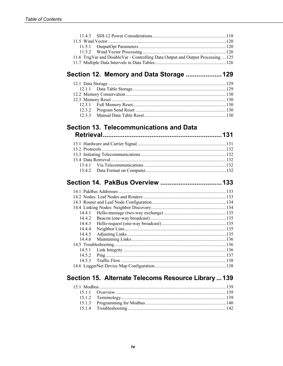 Telecommunications and data retrieval, Pakbus overview, Alternate telecoms resource library | Campbell Scientific CR200/CR200X-series Dataloggers User Manual | Page 8 / 208