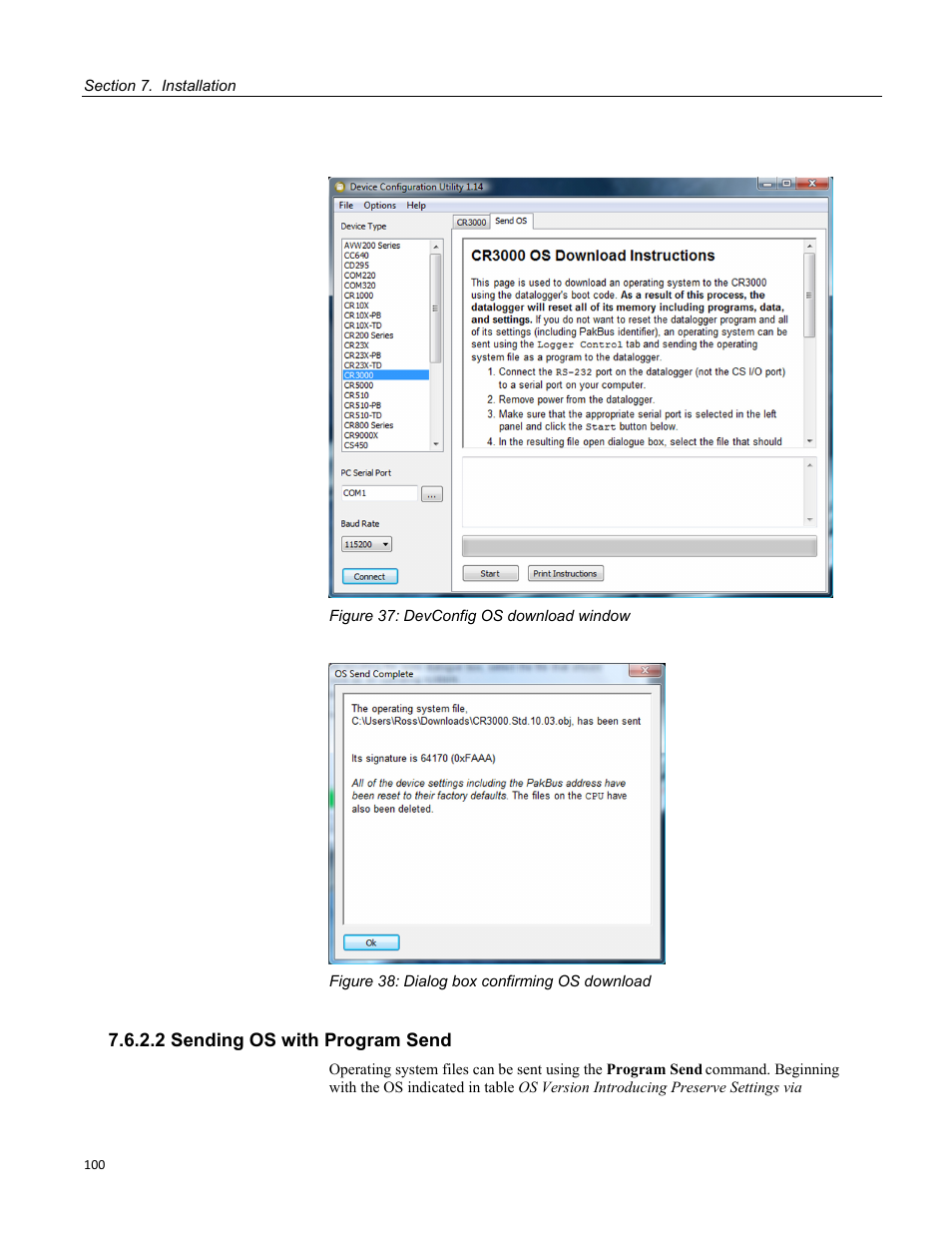 2 sending os with program send | Campbell Scientific CR3000 Micrologger User Manual | Page 100 / 590