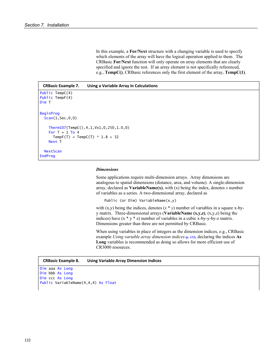 Campbell Scientific CR3000 Micrologger User Manual | Page 122 / 590