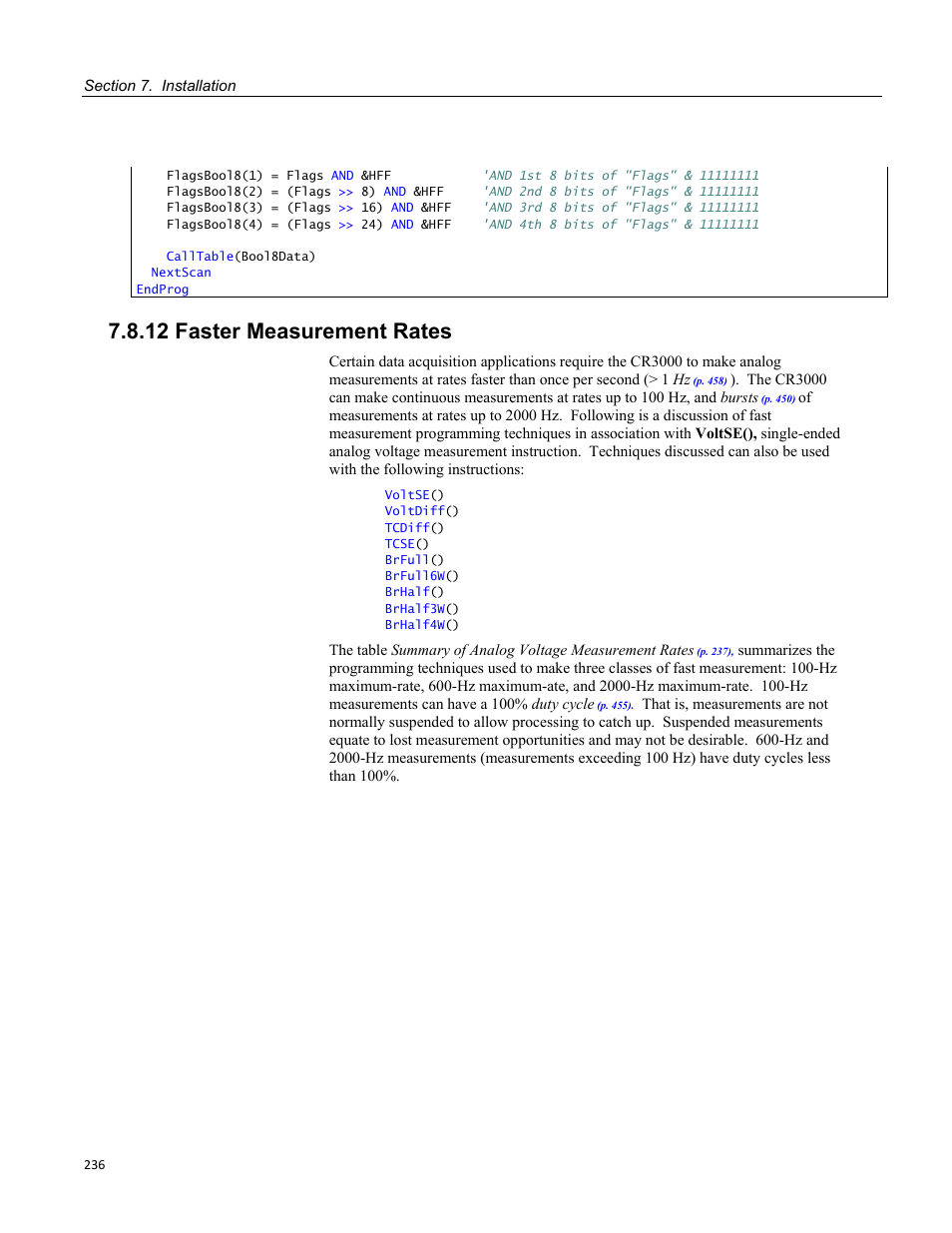 12 faster measurement rates | Campbell Scientific CR3000 Micrologger User Manual | Page 236 / 590
