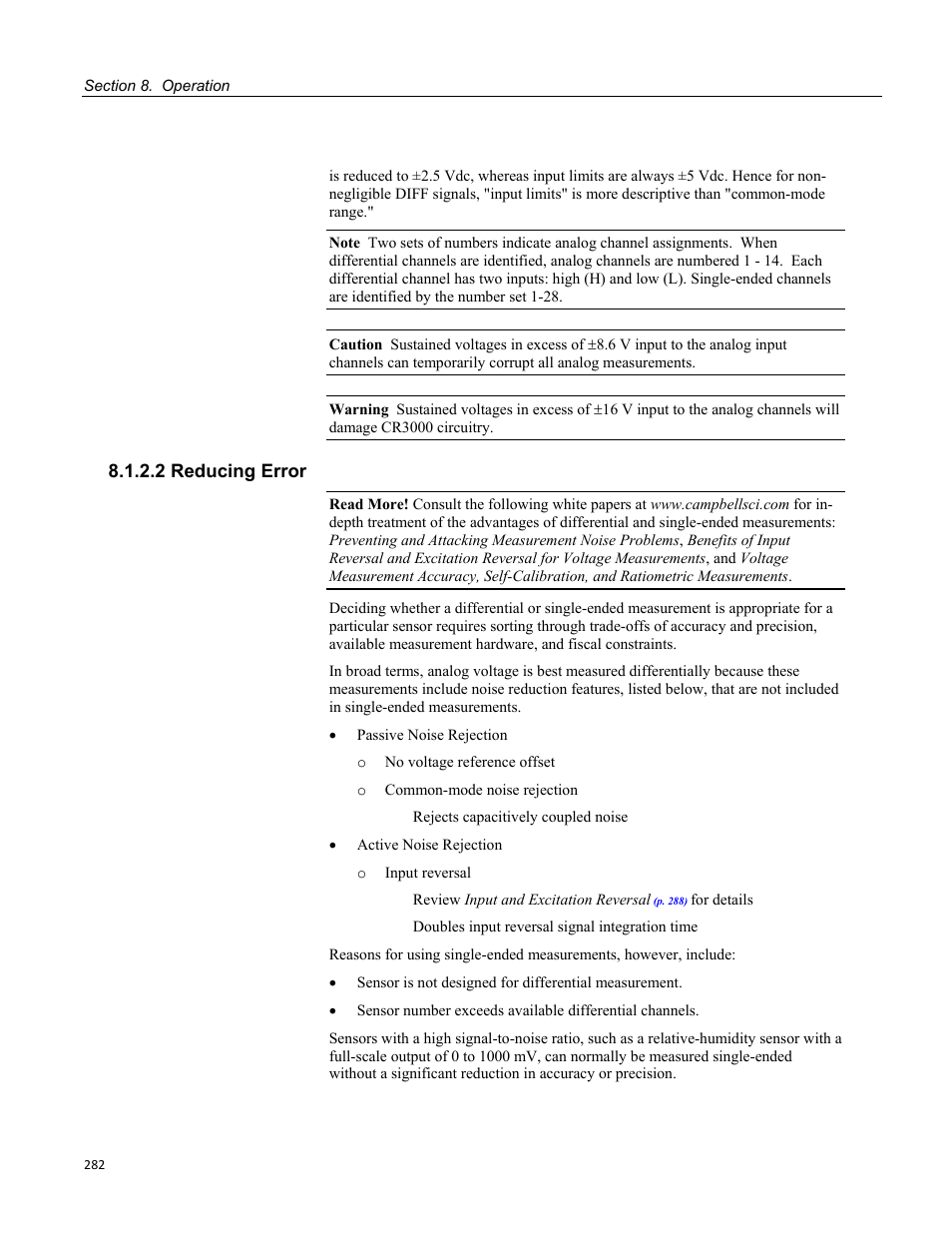 2 reducing error | Campbell Scientific CR3000 Micrologger User Manual | Page 282 / 590