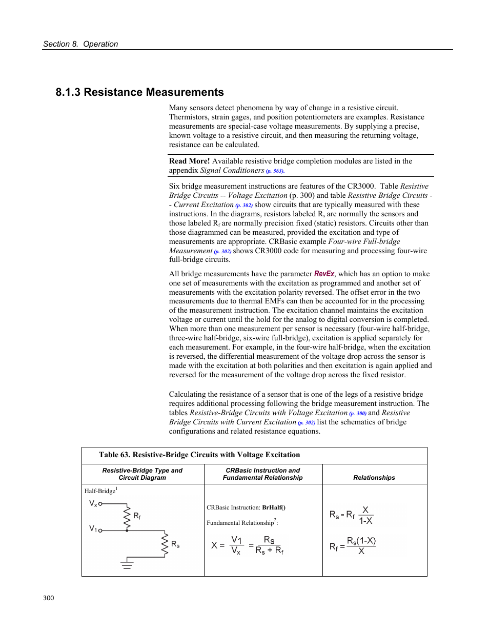 3 resistance measurements | Campbell Scientific CR3000 Micrologger User Manual | Page 300 / 590