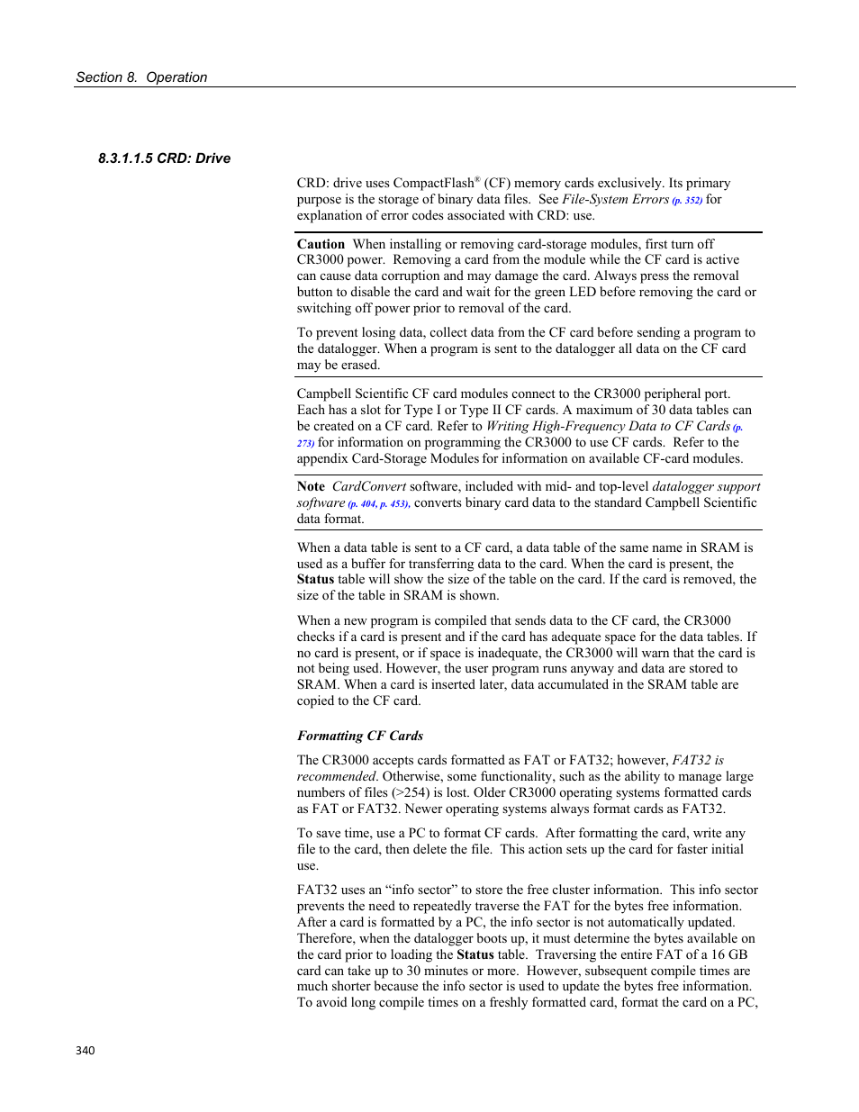 5 crd: drive | Campbell Scientific CR3000 Micrologger User Manual | Page 340 / 590