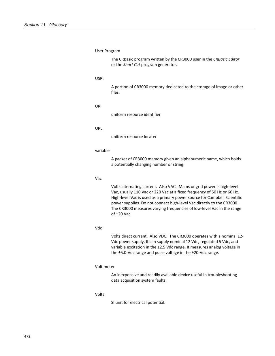 Campbell Scientific CR3000 Micrologger User Manual | Page 472 / 590