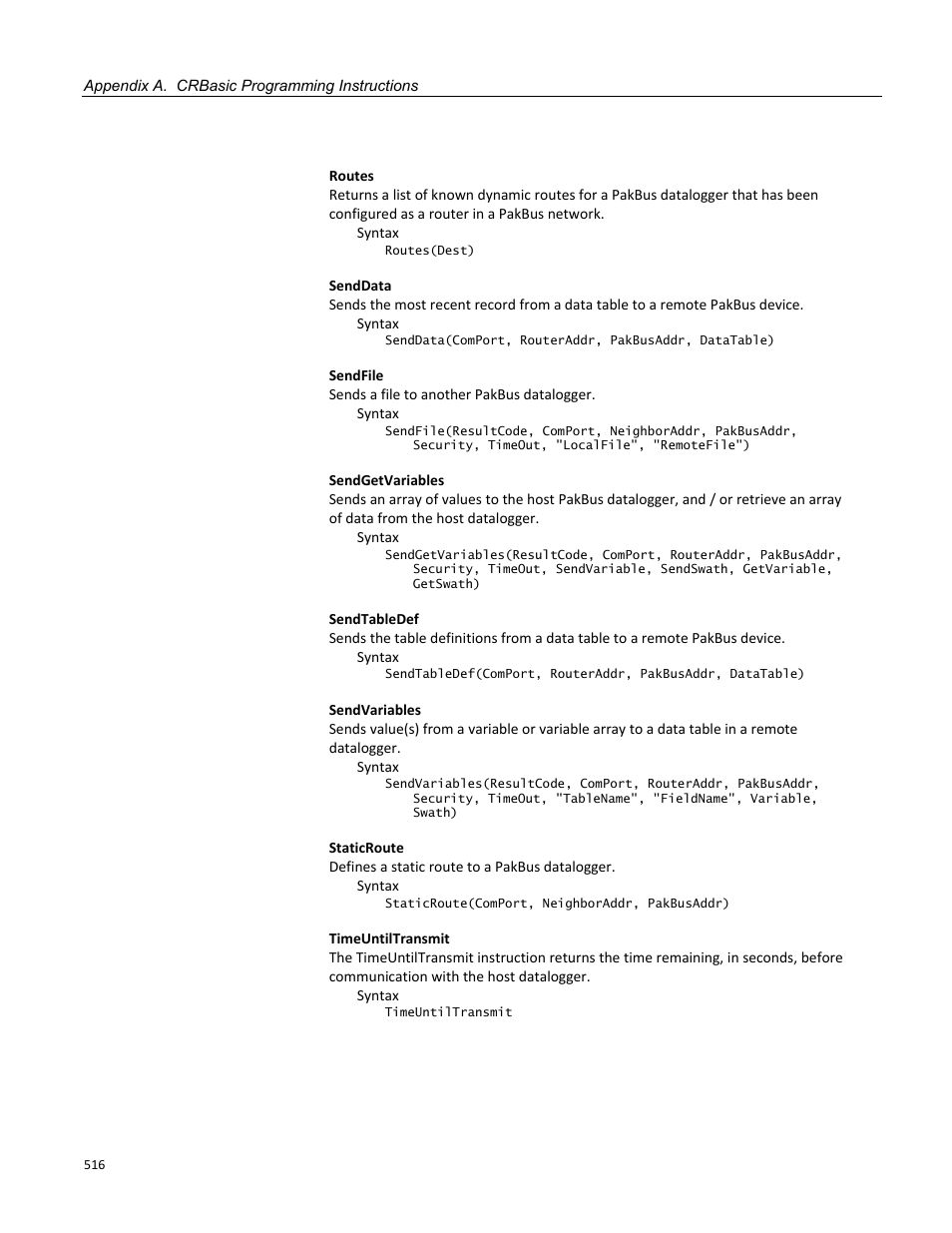 Campbell Scientific CR3000 Micrologger User Manual | Page 516 / 590