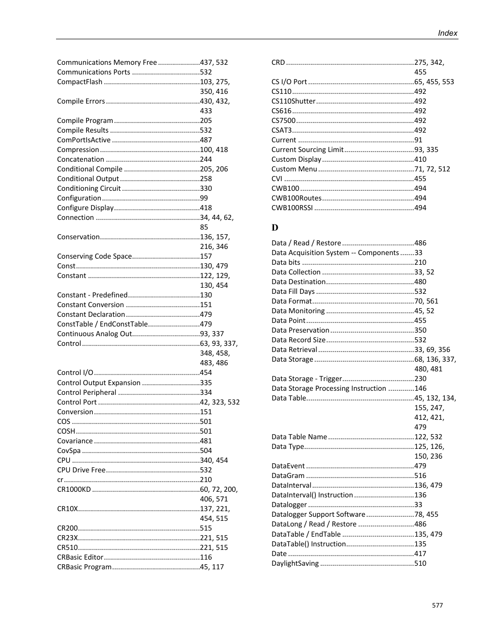 Campbell Scientific CR3000 Micrologger User Manual | Page 577 / 590