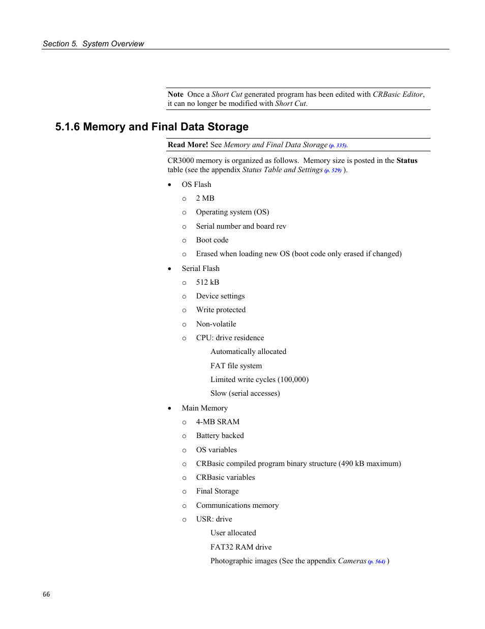 6 memory and final data storage | Campbell Scientific CR3000 Micrologger User Manual | Page 66 / 590