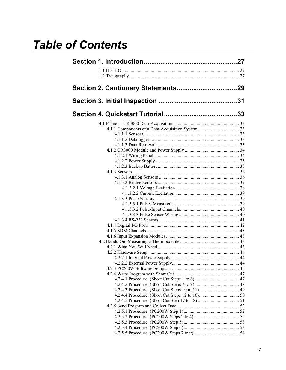 Campbell Scientific CR3000 Micrologger User Manual | Page 7 / 590