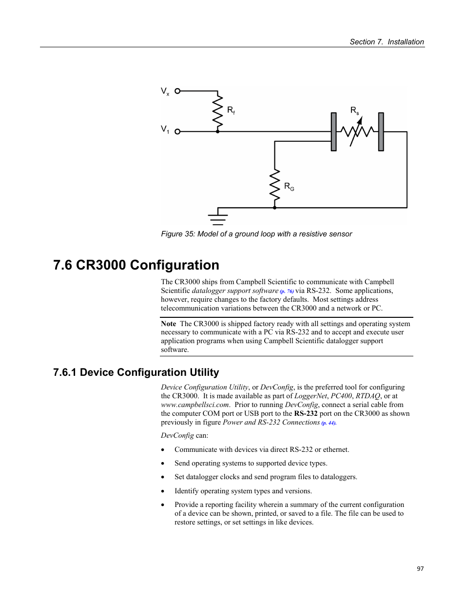 6 cr3000 configuration, 1 device configuration utility | Campbell Scientific CR3000 Micrologger User Manual | Page 97 / 590