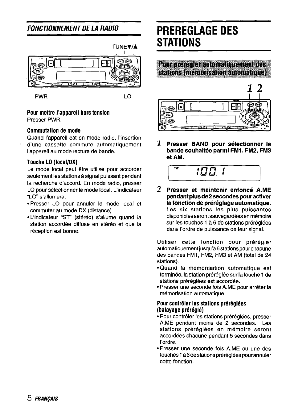 Prereglage des stations | Aiwa CT-ZI09 User Manual | Page 30 / 40