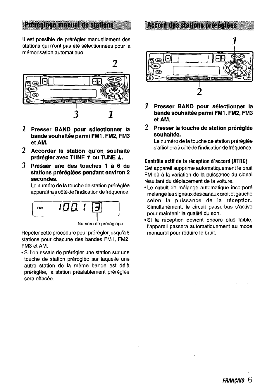 Préréglage manuel de stations, Accord des stations préréglées | Aiwa CT-ZI09 User Manual | Page 31 / 40