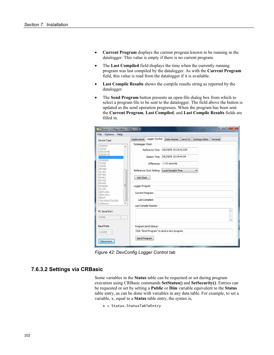 2 settings via crbasic | Campbell Scientific CR800 and CR850 Measurement and Control Systems User Manual | Page 102 / 566