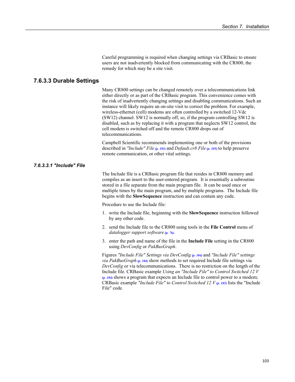 3 durable settings, 1 "include" file, Figure 41: devconfig deployment | advanced tab | Campbell Scientific CR800 and CR850 Measurement and Control Systems User Manual | Page 103 / 566