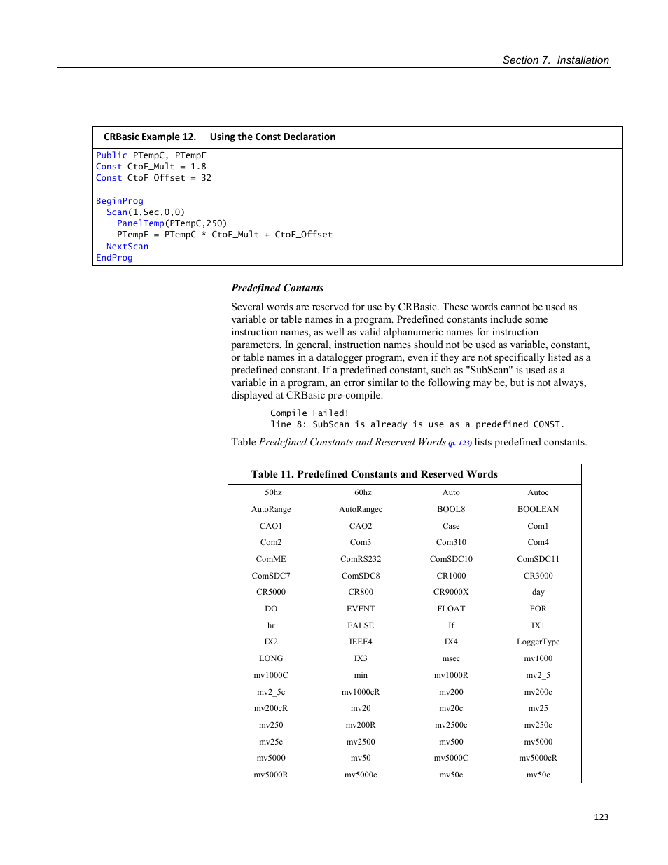 Campbell Scientific CR800 and CR850 Measurement and Control Systems User Manual | Page 123 / 566