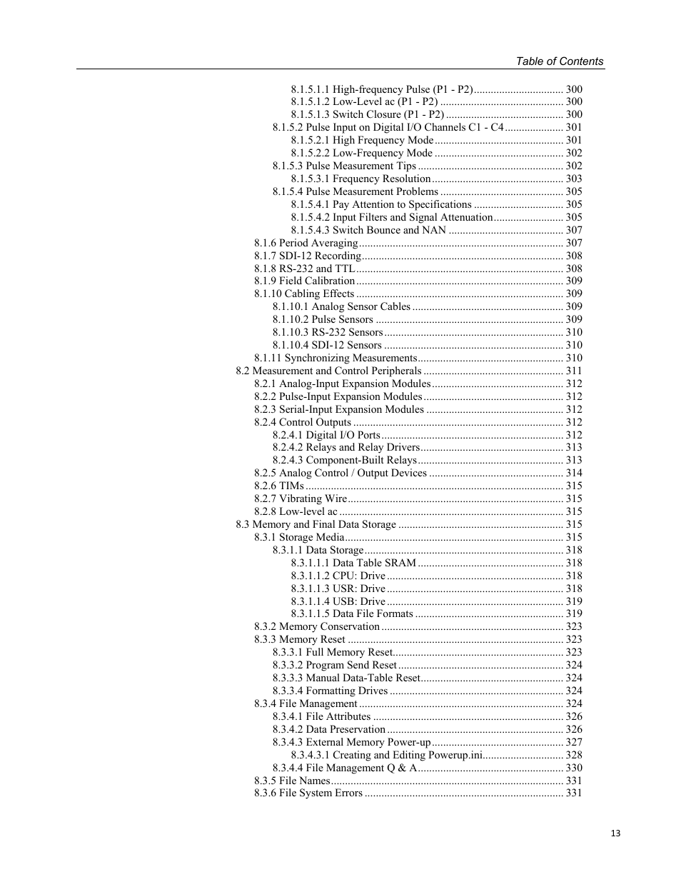Campbell Scientific CR800 and CR850 Measurement and Control Systems User Manual | Page 13 / 566