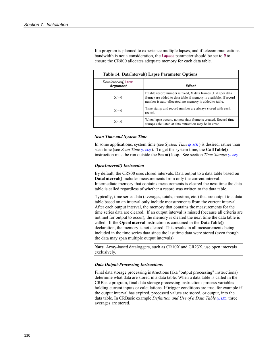 Campbell Scientific CR800 and CR850 Measurement and Control Systems User Manual | Page 130 / 566