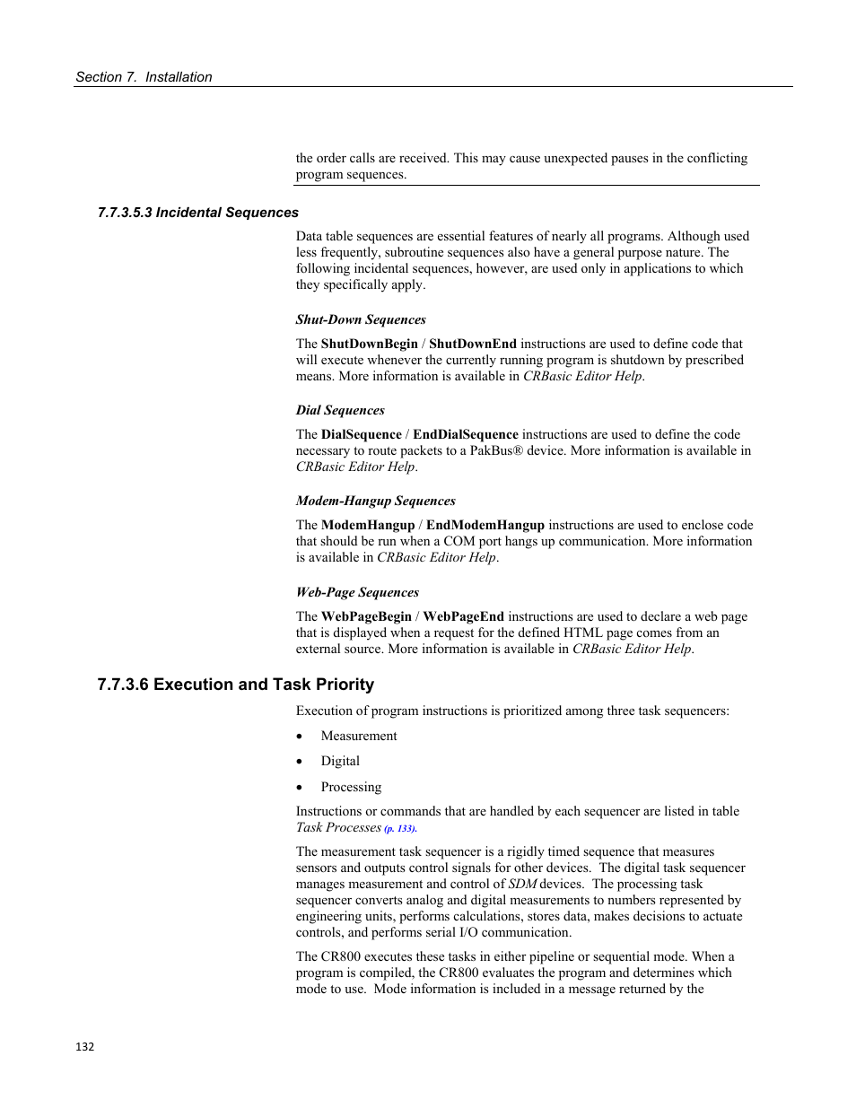 3 incidental sequences, 6 execution and task priority, Table 14. datainterval() lapse parameter options | Campbell Scientific CR800 and CR850 Measurement and Control Systems User Manual | Page 132 / 566