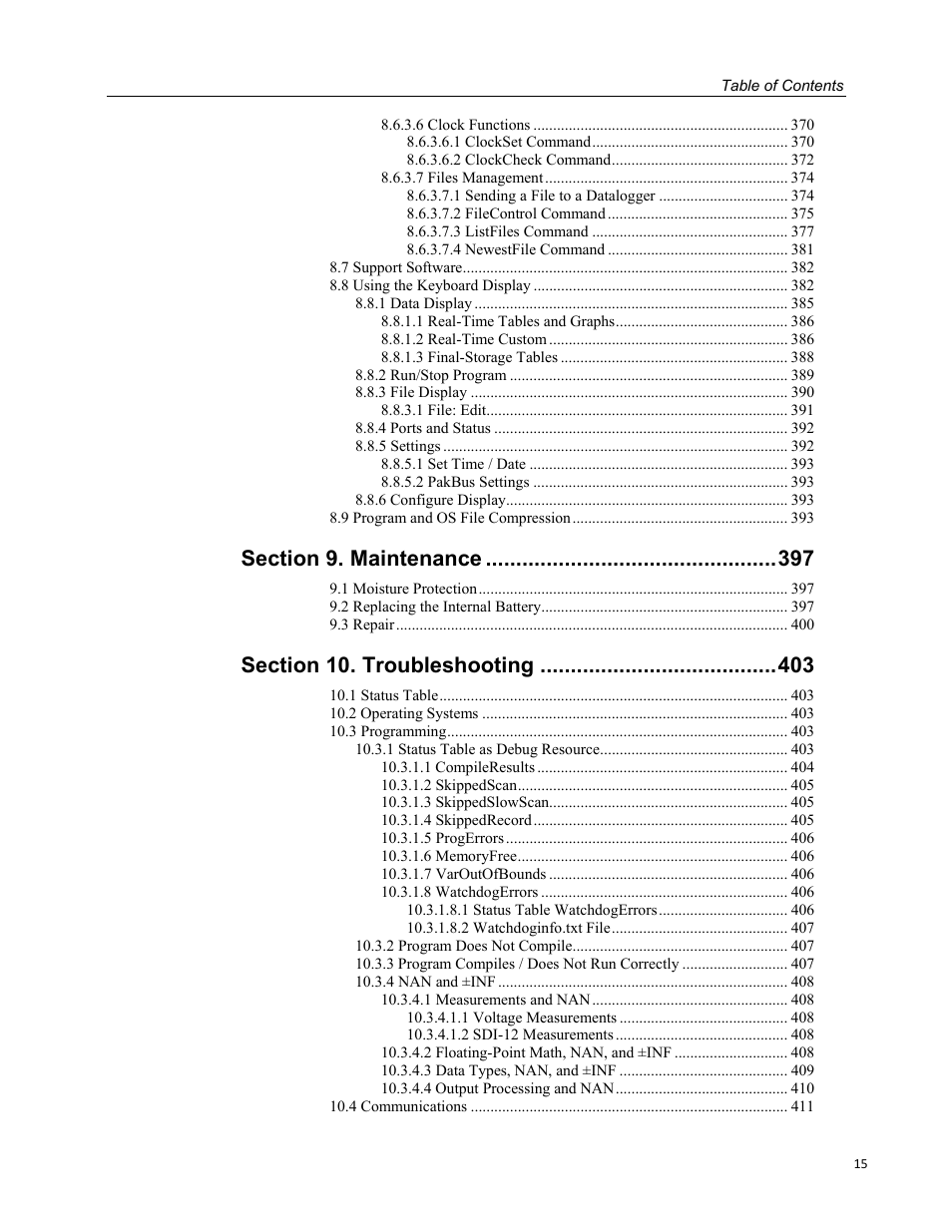 Campbell Scientific CR800 and CR850 Measurement and Control Systems User Manual | Page 15 / 566