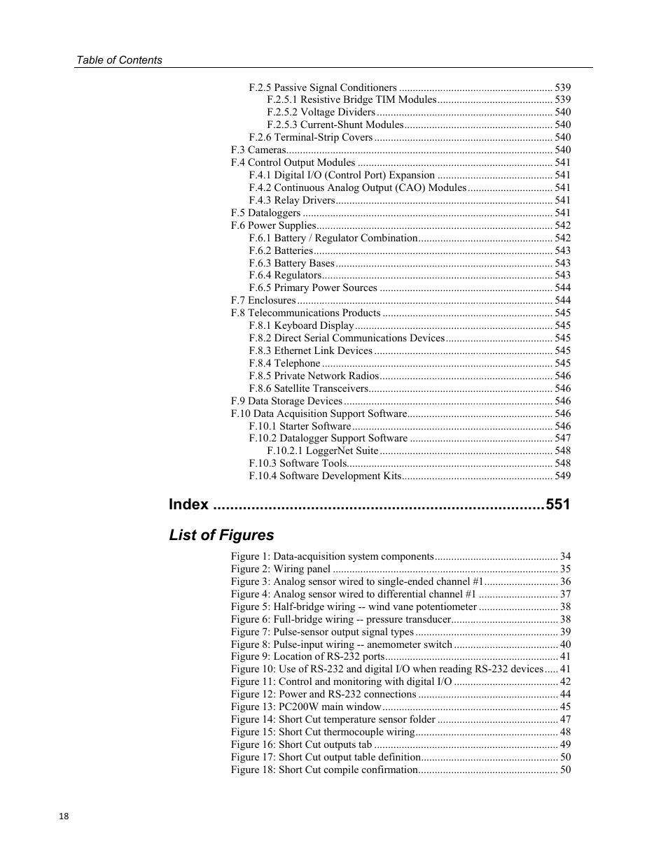 Index, List of figures | Campbell Scientific CR800 and CR850 Measurement and Control Systems User Manual | Page 18 / 566