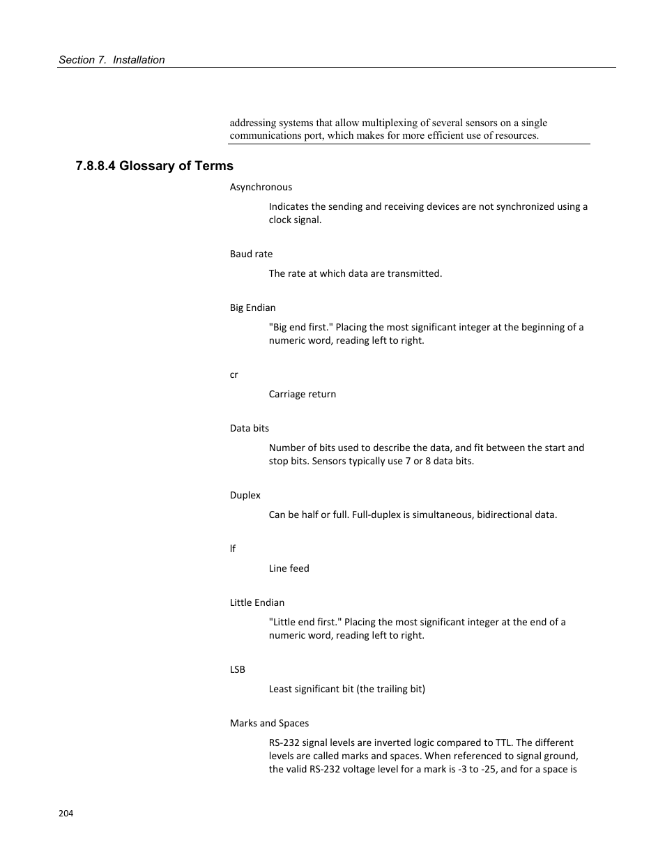 4 glossary of terms | Campbell Scientific CR800 and CR850 Measurement and Control Systems User Manual | Page 204 / 566