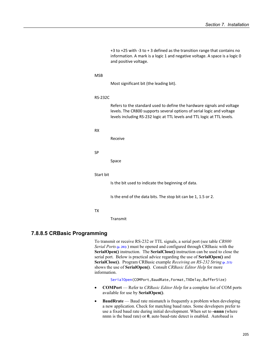 5 crbasic programming | Campbell Scientific CR800 and CR850 Measurement and Control Systems User Manual | Page 205 / 566