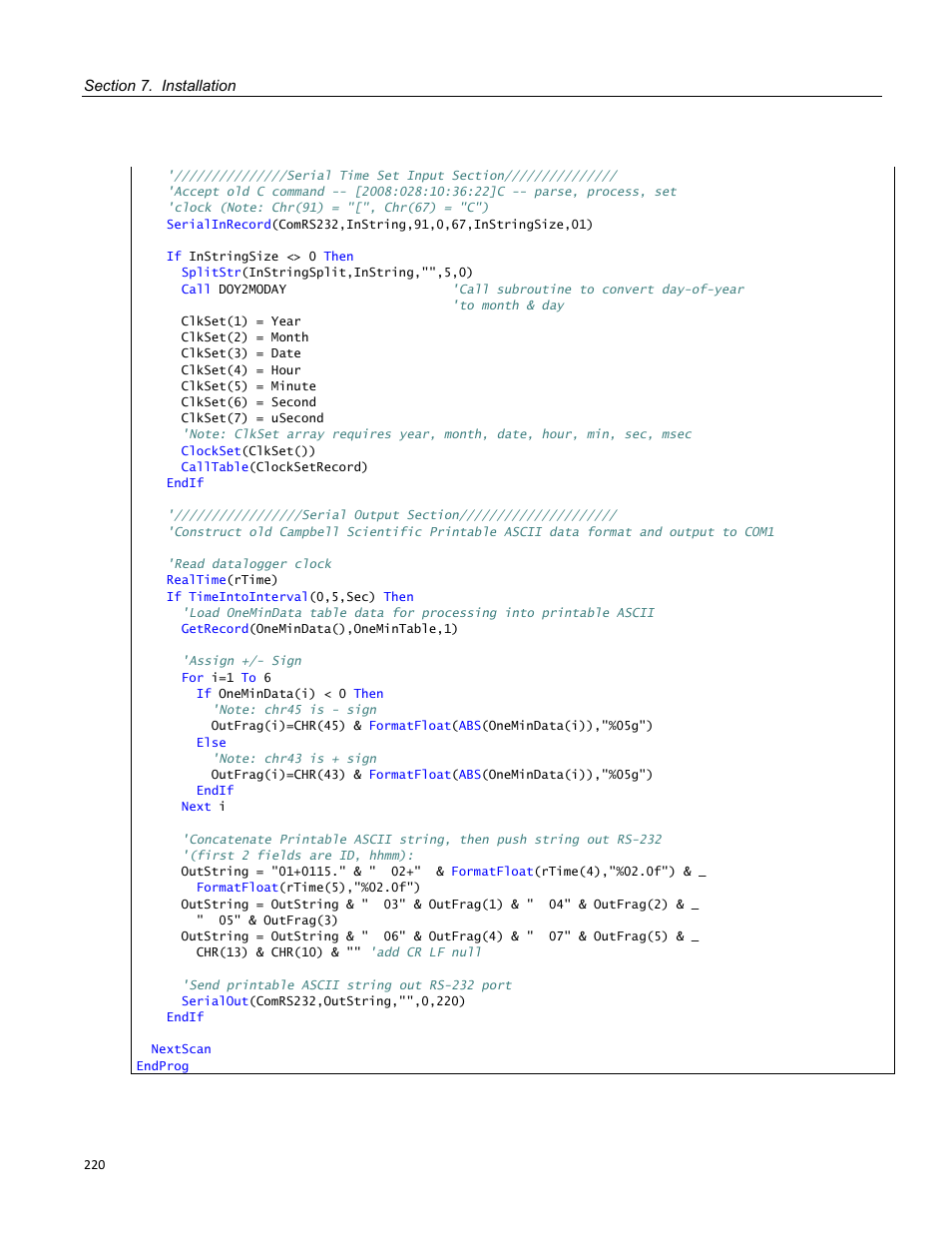 Figure 73: hyperterminal send text-file example, Figure 74: hyperterminal text-capture file example | Campbell Scientific CR800 and CR850 Measurement and Control Systems User Manual | Page 220 / 566