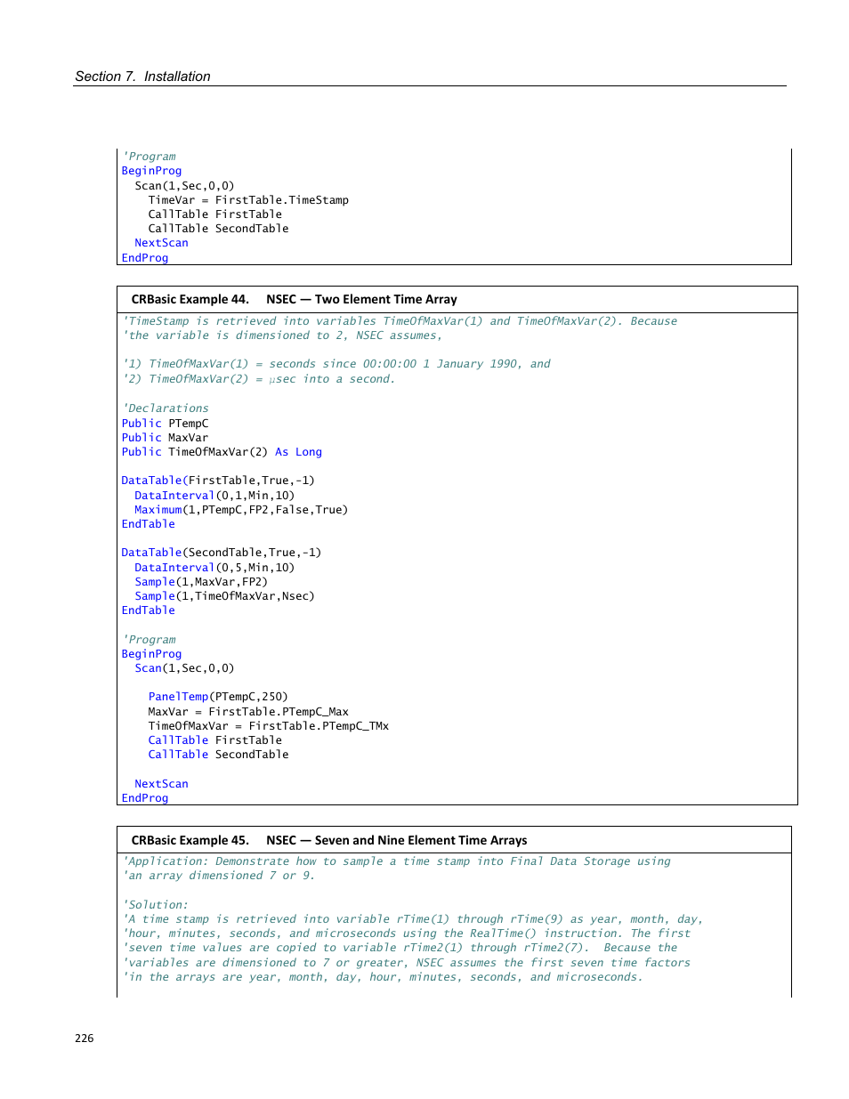 Campbell Scientific CR800 and CR850 Measurement and Control Systems User Manual | Page 226 / 566