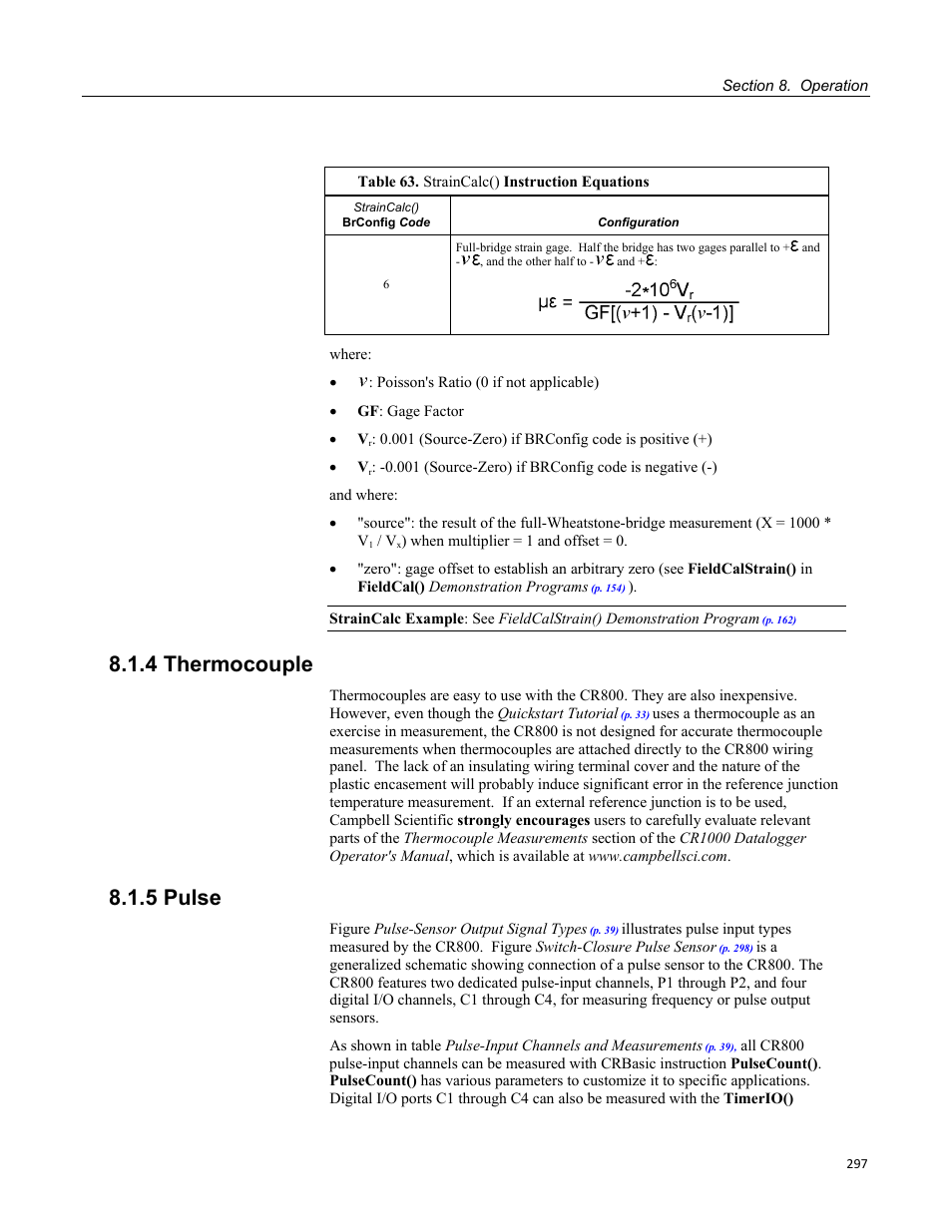 4 thermocouple, 5 pulse | Campbell Scientific CR800 and CR850 Measurement and Control Systems User Manual | Page 297 / 566