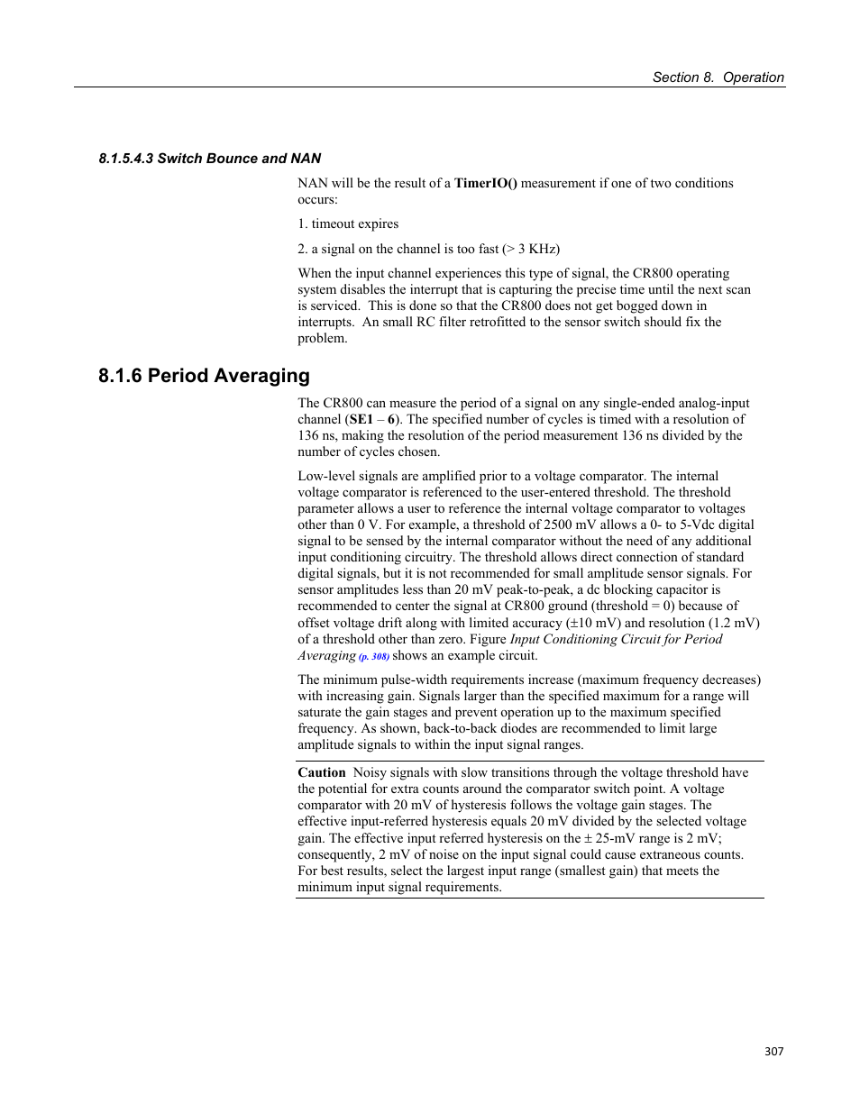 3 switch bounce and nan, 6 period averaging, Figure 94: pulse-input channels | Campbell Scientific CR800 and CR850 Measurement and Control Systems User Manual | Page 307 / 566