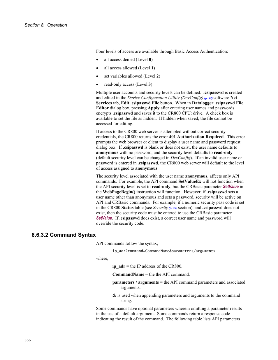 2 command syntax | Campbell Scientific CR800 and CR850 Measurement and Control Systems User Manual | Page 356 / 566