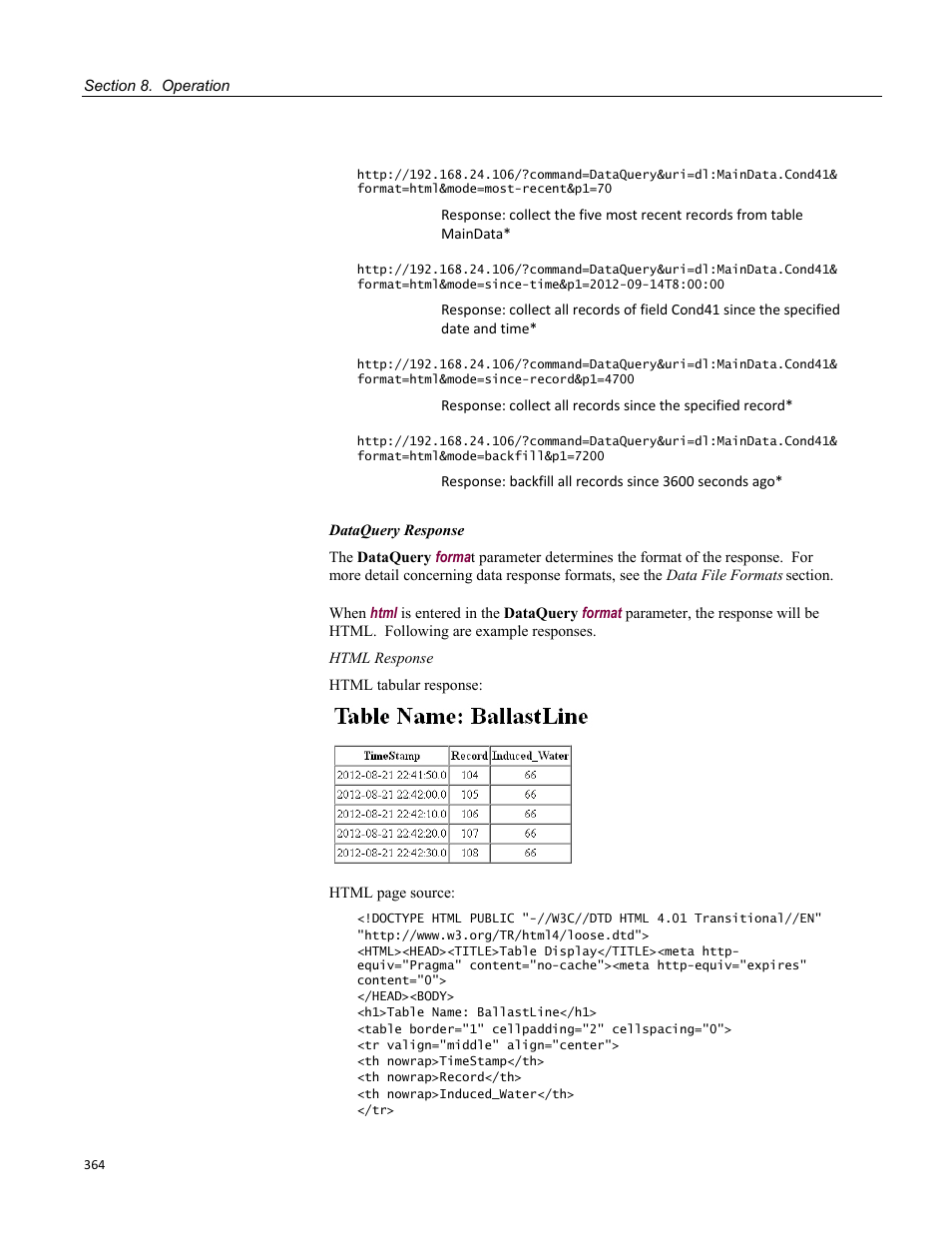 Campbell Scientific CR800 and CR850 Measurement and Control Systems User Manual | Page 364 / 566