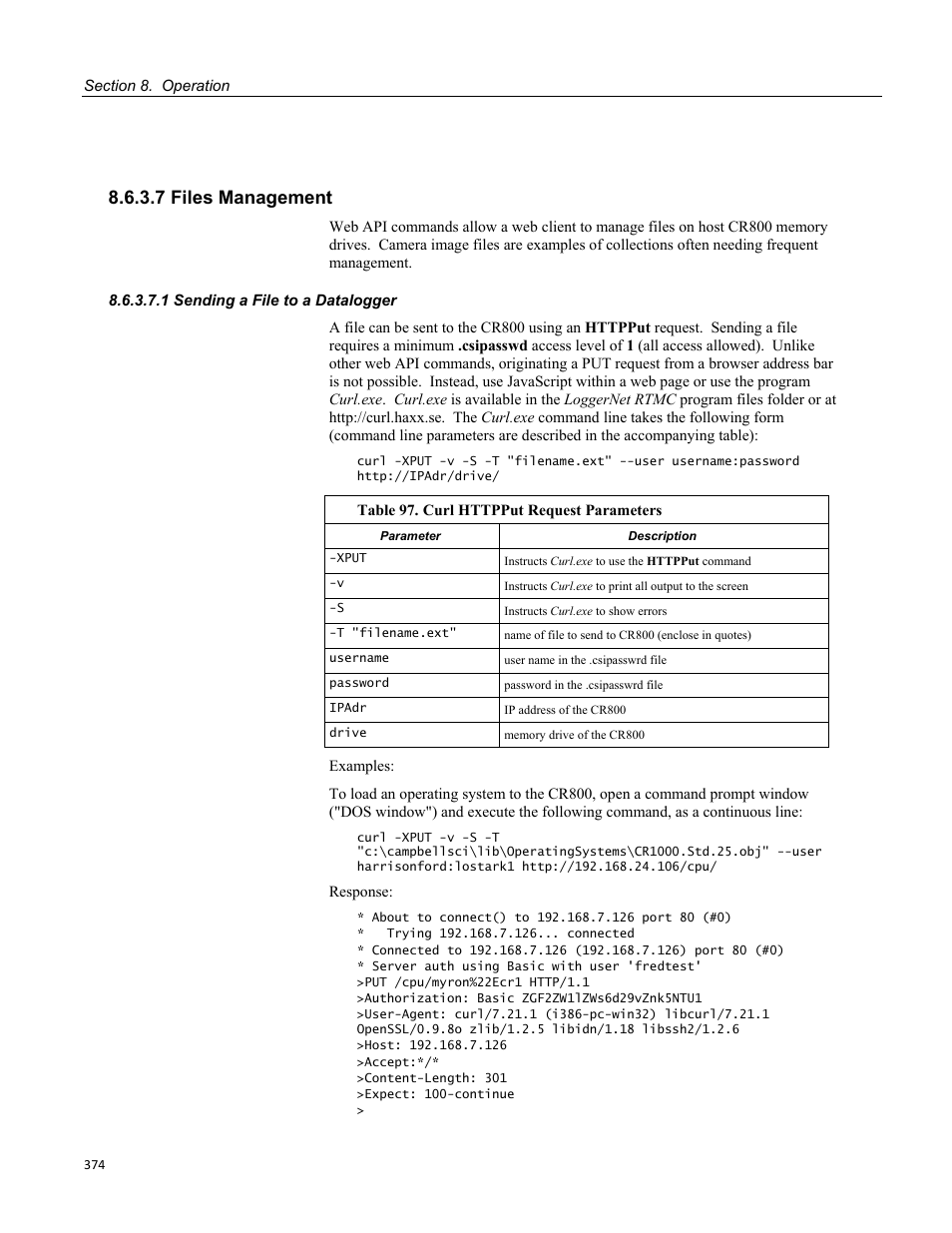 7 files management, 1 sending a file to a datalogger | Campbell Scientific CR800 and CR850 Measurement and Control Systems User Manual | Page 374 / 566