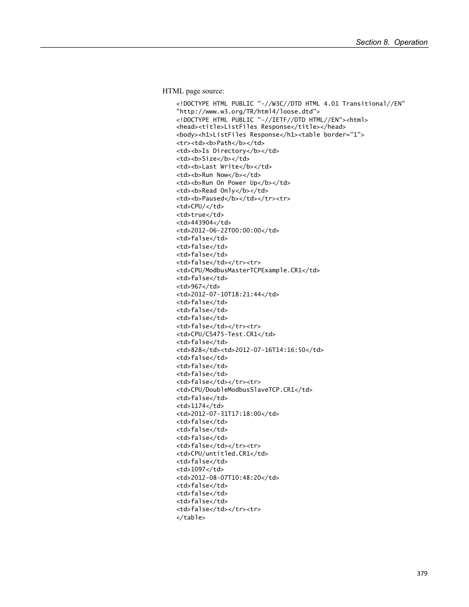 Table 93. clockset api command parameters | Campbell Scientific CR800 and CR850 Measurement and Control Systems User Manual | Page 379 / 566