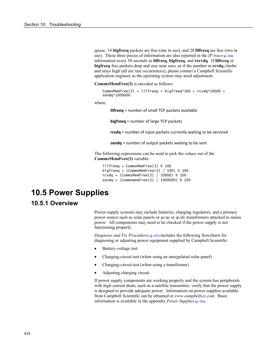5 power supplies, 1 overview | Campbell Scientific CR800 and CR850 Measurement and Control Systems User Manual | Page 414 / 566