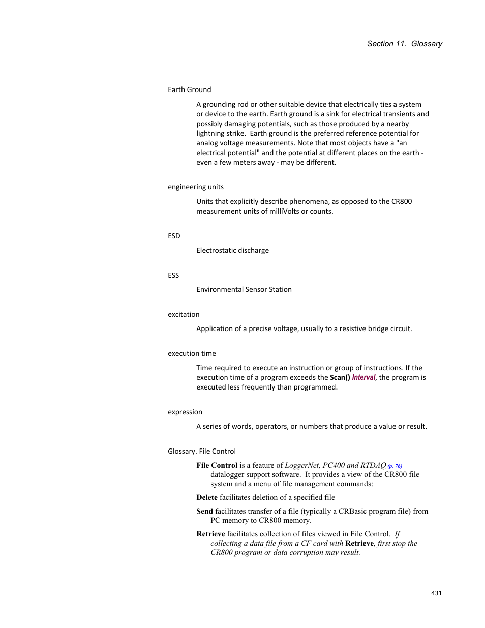 Campbell Scientific CR800 and CR850 Measurement and Control Systems User Manual | Page 431 / 566