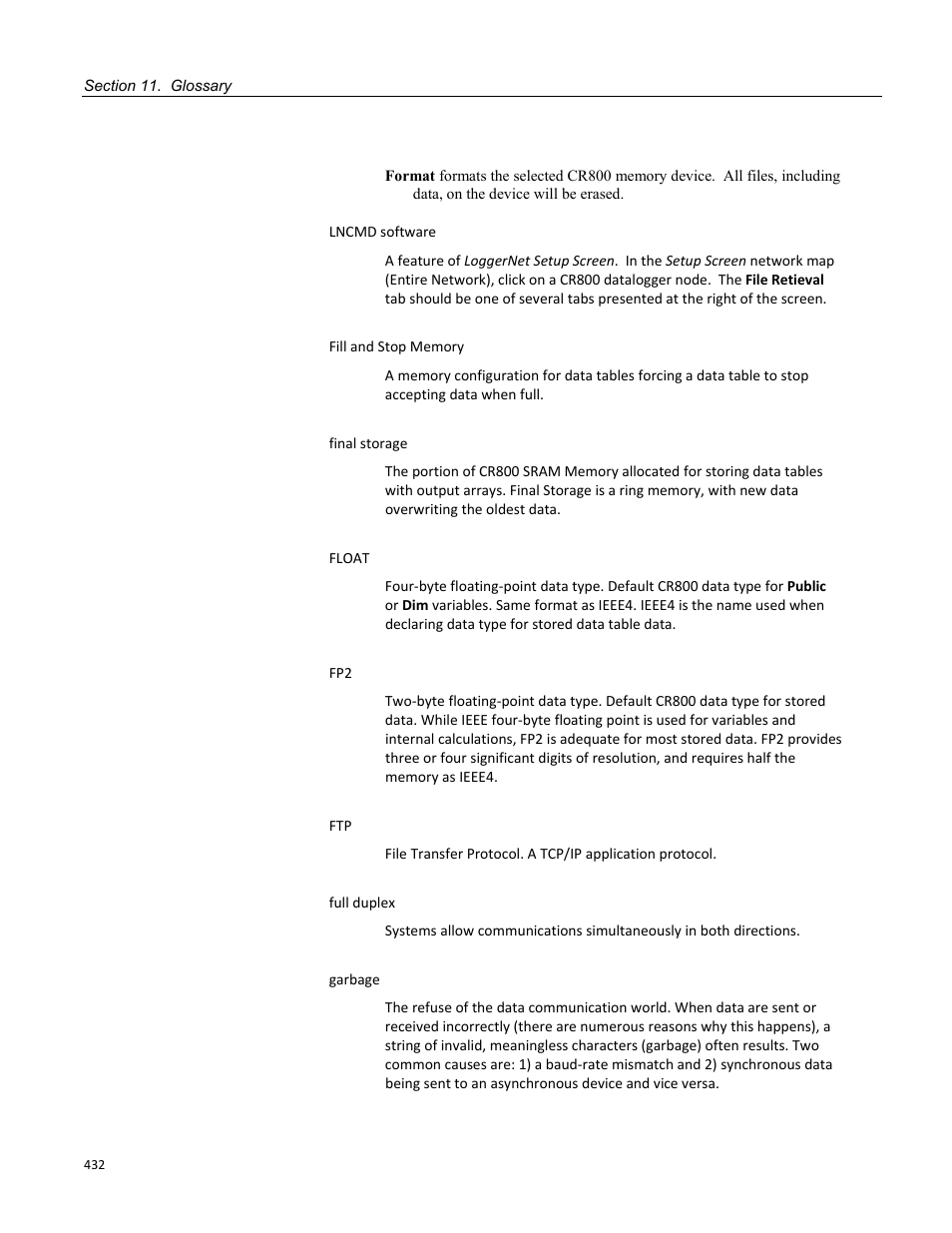 Campbell Scientific CR800 and CR850 Measurement and Control Systems User Manual | Page 432 / 566