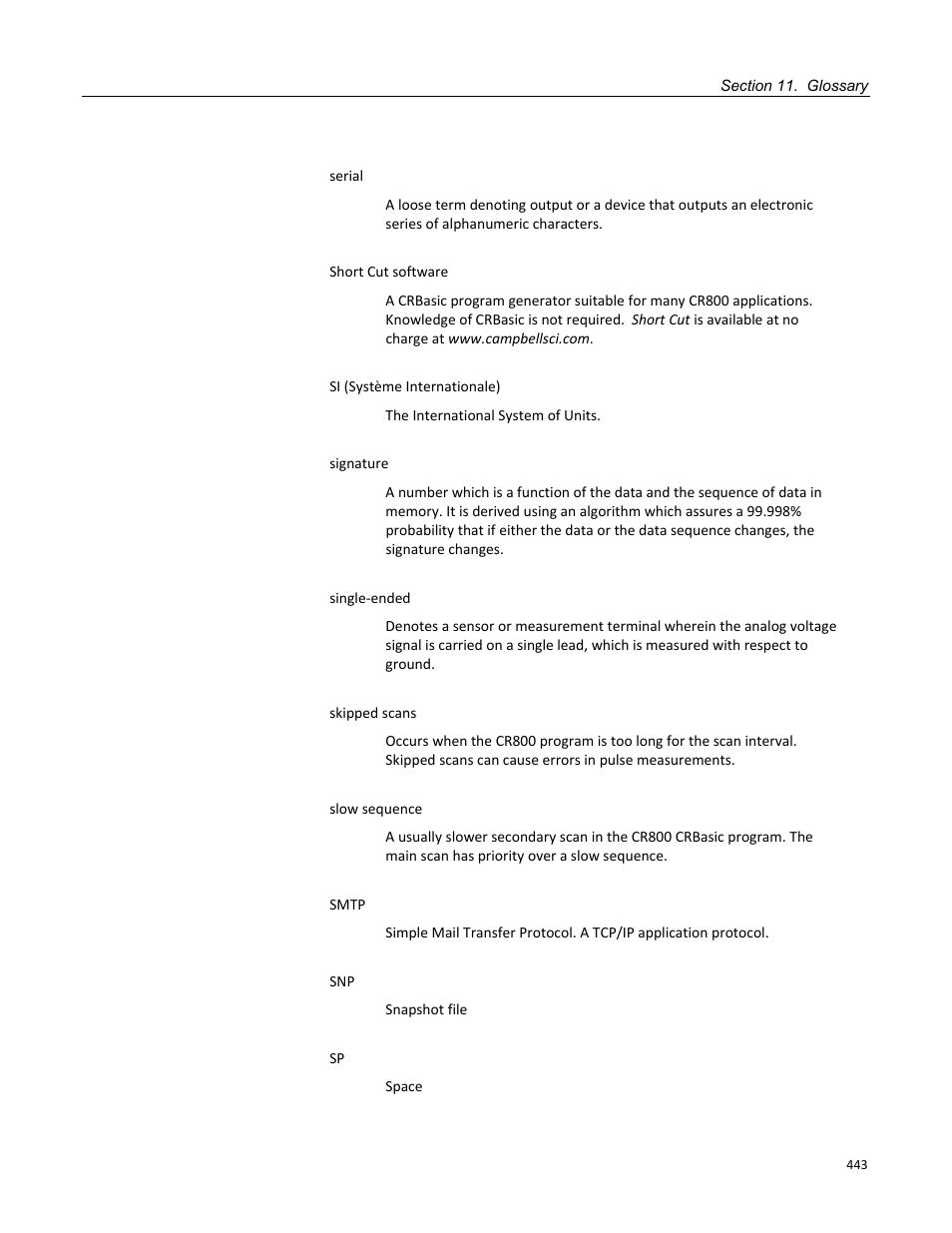 Campbell Scientific CR800 and CR850 Measurement and Control Systems User Manual | Page 443 / 566