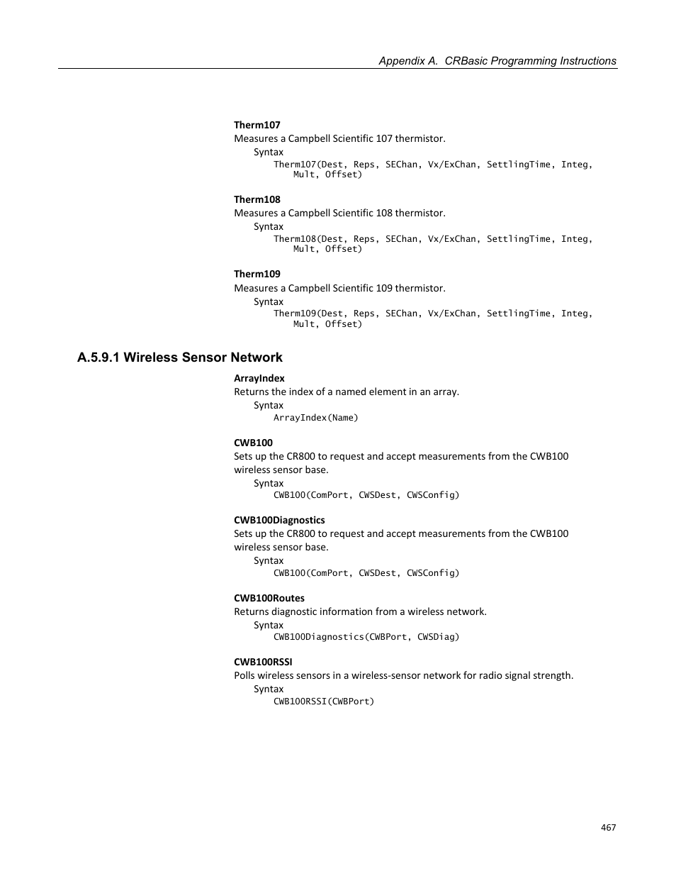 A.5.9.1 wireless sensor network | Campbell Scientific CR800 and CR850 Measurement and Control Systems User Manual | Page 467 / 566