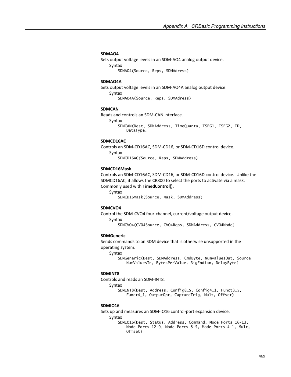 Campbell Scientific CR800 and CR850 Measurement and Control Systems User Manual | Page 469 / 566