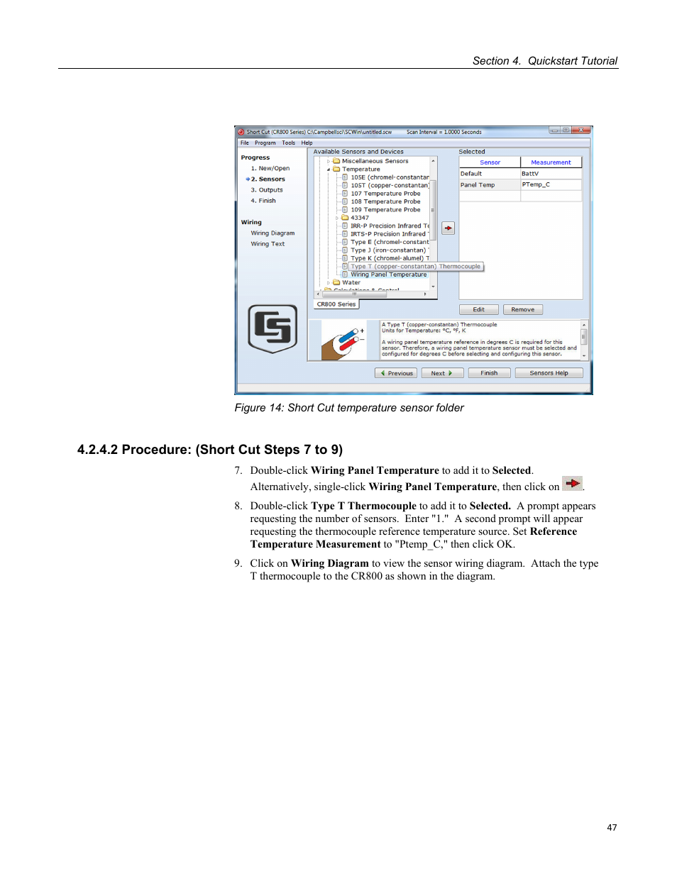 2 procedure: (short cut steps 7 to 9), Figure 14: short cut temperature sensor folder | Campbell Scientific CR800 and CR850 Measurement and Control Systems User Manual | Page 47 / 566