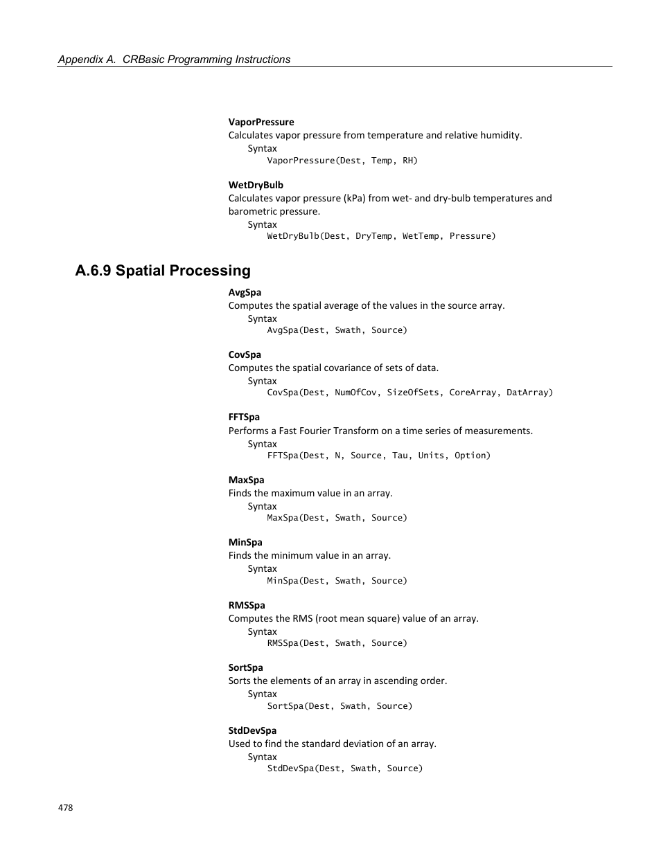 A.6.9 spatial processing | Campbell Scientific CR800 and CR850 Measurement and Control Systems User Manual | Page 478 / 566