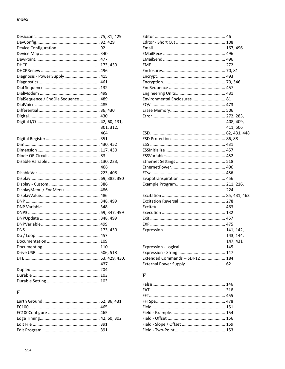 Campbell Scientific CR800 and CR850 Measurement and Control Systems User Manual | Page 554 / 566