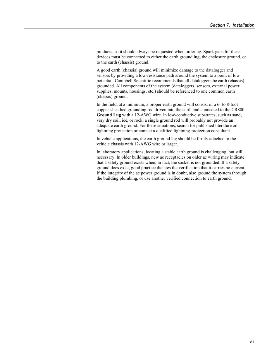 Table 4. current source and sink limits | Campbell Scientific CR800 and CR850 Measurement and Control Systems User Manual | Page 87 / 566