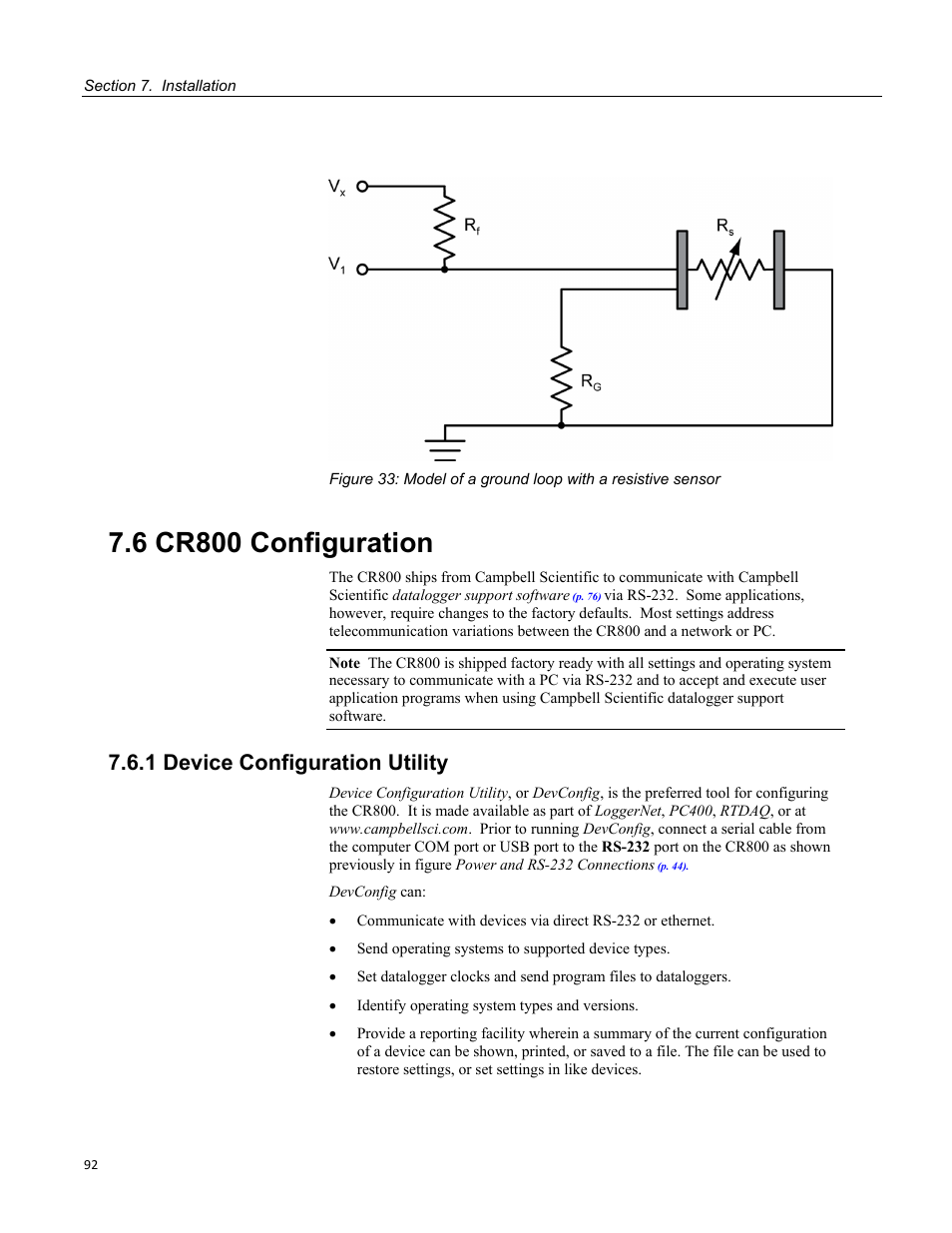 6 cr800 configuration, 1 device configuration utility | Campbell Scientific CR800 and CR850 Measurement and Control Systems User Manual | Page 92 / 566