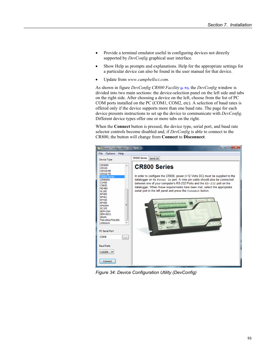 Campbell Scientific CR800 and CR850 Measurement and Control Systems User Manual | Page 93 / 566