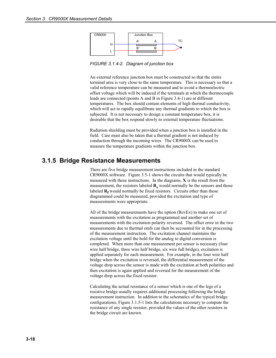 5 bridge resistance measurements | Campbell Scientific CR9000X Measurement and Control System User Manual | Page 106 / 442