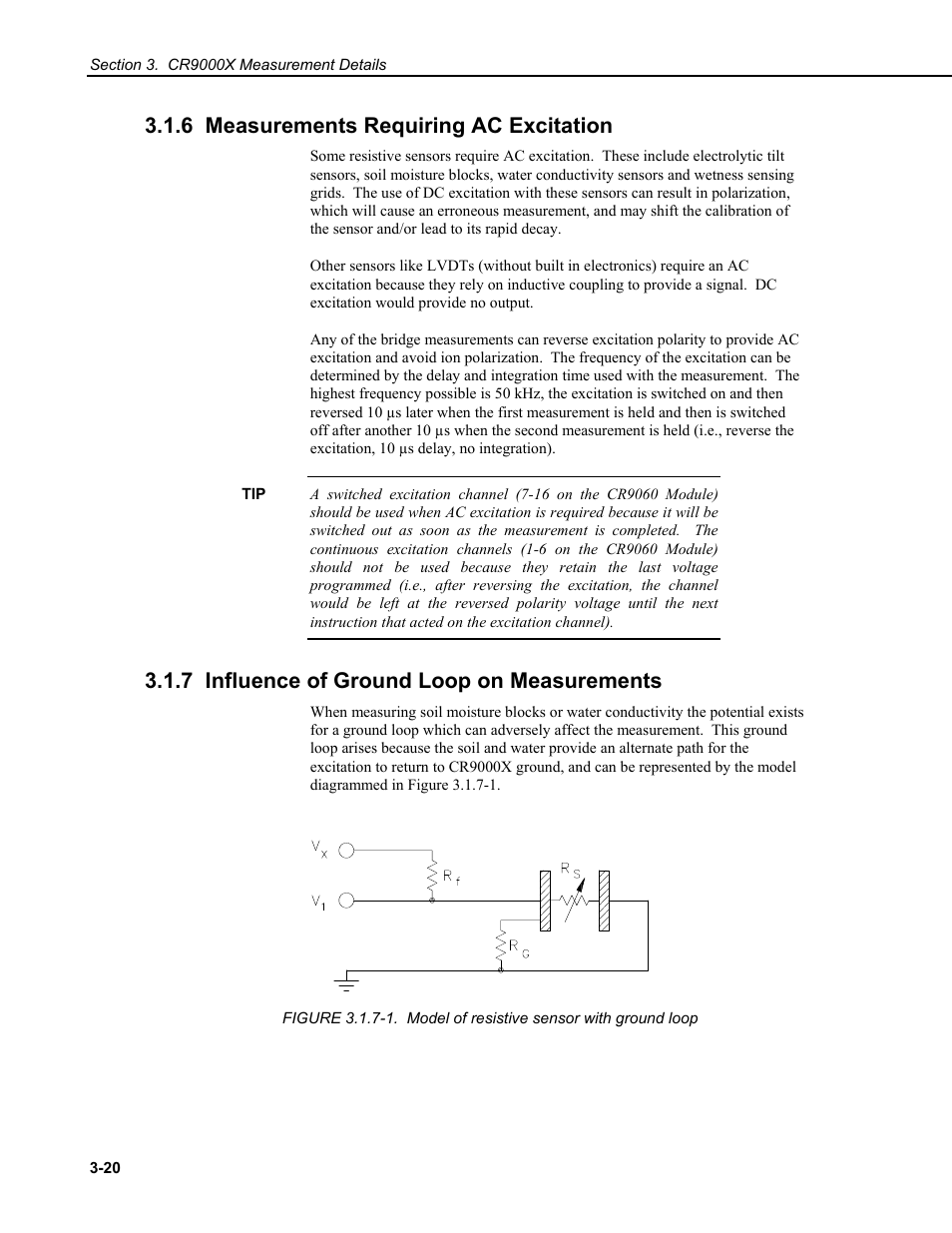 6 measurements requiring ac excitation, 7 influence of ground loop on measurements | Campbell Scientific CR9000X Measurement and Control System User Manual | Page 108 / 442